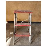 Antique Metal Folding Step Stool