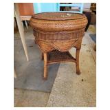 Brown Wicker Side Table