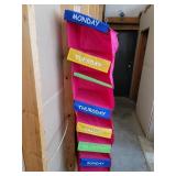 Hanging Days of the Week Kids Organizer