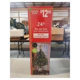 24" Pre-Lit Christmas Tree w/ Lighted Base