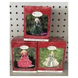 (3) Hallmark Ornaments Happy Holidays Barbie