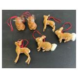 Vintage Wagner Flocked Miniature Ornaments