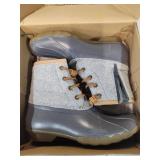 Girls Sperry Saltwater Boots Gray- Size 5 M