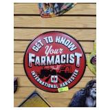 International Harvester Metal Sign 16" Round