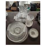 Clear Glass Pitcher, Cake Stand, Candy Dish