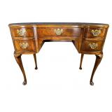 CHERRY BANDED TOP KIDNEY SHAPED DESK