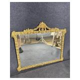 ANTIQUE ORNATE GOLD PAINTED MIRROR
