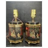 PR OF SMALL CHINOISERIE STYLE TABLE LAMPS