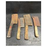 LOT OF 4 MEAT CLEAVERS