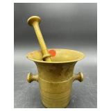 HEAVY BRASS MORTAR AND PESTLE