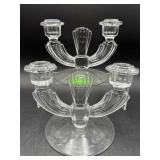 TIFFIN FRANCISCAN CRYSTAL DOUBLE CANDLESTICKS