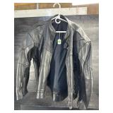 SIZE 48 MENS HEAVY LEATHER MOTORCYCLE JACKET