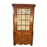 19TH CENT. CHERRY 2 PC CORNER CUPBOARD