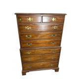 HENKEL HARRIS MAHOGANY TALL CHEST, AS IS