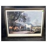 GRAY STALLION WITH MARES AND FOALS PRINT