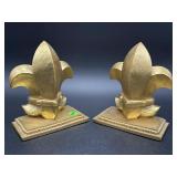 PR OF GOLD PAINT DECORATED BOOKENDS