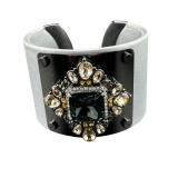 DESIGNER JOAN BOYCE GEMSTONE CRYSTAL CUFF BRACELET