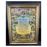 "THE LORDS PRAYER" IN A GOLD GUILD FRAME