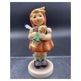 HUMMEL, GIRL WITH DOLL, 3 1/2 IN, GOEBEL MARK