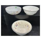 3 PC LOT OF HALL TULIP PASTEL SERVING BOWLS