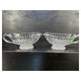 LOT OF 2 CRYSTAL MIKASA GRAVY BOATS