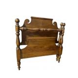 MAHOGANY SINGLE CANNONBALL BED W RAILS