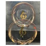 PR OF LARGE TREBEL CLEF GLASS CHARGERS