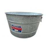 GALVANIZED LARGE WASH TUB WITH HANDLES;