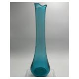 LARGE ICE BLUE MCM ART GLASS VASE