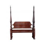 CRAFTIQUE SOLID MAHOGANY QUEEN SIZE RICE CARVED