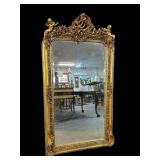 LARGE GOLD GILDED CHERUB MIRROR