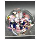 LARGE CONTROLLED BUBBLE FLOWER PAPERWEIGHT