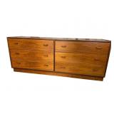 WALNUT MID CENTURY MODERN 6 DRAWER DRESSER