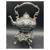 ANTIQUE ENGLISH SILVER KETTLE ON STAND