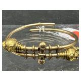 TIGER HEAD GOLD FILLED HINGED BRACELET