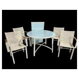 TRICONFORT 5 PC GLASS TOP PATIO SET