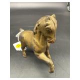 ANTIQUE CAST IRON MINIATURE HORSE BANK