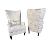 2 COASTER HIGH BACK WINGBACK MODERN CHAIRS