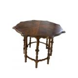 WALNUT OCTAGON TURN LEG CENTER TABLE