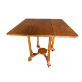 RARE WALNUT VICTORIAN DROP LEAF TABLE