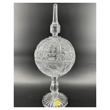 CUT CRYSTAL TALL COVERED CANDY DISH