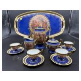 PORCELAIN CZECHOSLOVAKIA TEA SET WITH TRAY