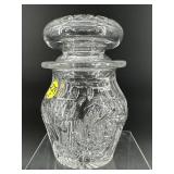 CUT GLASS LIDDED JAR