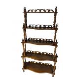 WALNUT VICTORIAN 5 SHELF WHAT NOT STAND