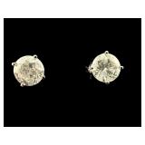 PR OF 14K WHITE GOLD 4.20 CT. DIAMOND STUD