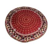 8 FT ROUND HANDMADE CHAIN STITCHED CARPET