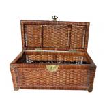 ANTIQUE CHINESE WOVEN WICKER LIDDED BOX