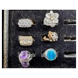 LOT OF 6 COSTUME JEWELRY RINGS