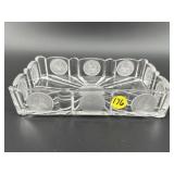 FOSTORIA COIN CRYSTAL RELISH TRAY