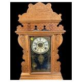 ANTIQUE OAK TALL SESSIONS KITCHEN CLOCK